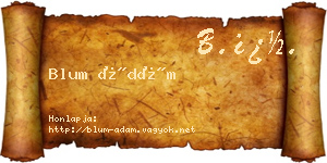 Blum Ádám névjegykártya